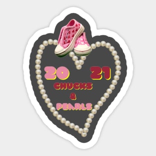 chucks and pearls Sticker